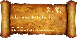 Kümmel Nikolett névjegykártya